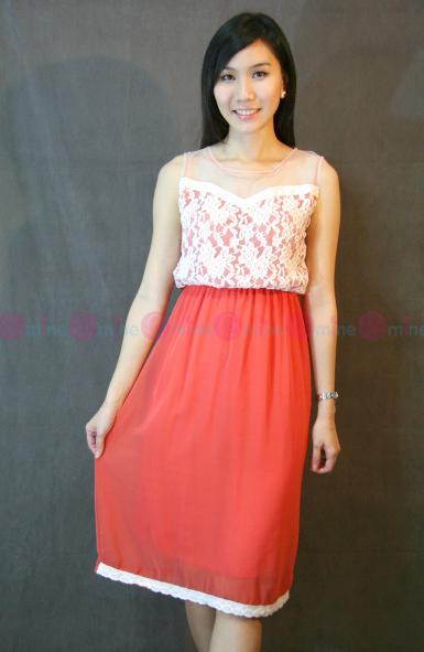 Maxi Dress ผ้าชีฟองพลิ้วๆสีส้มพีช 